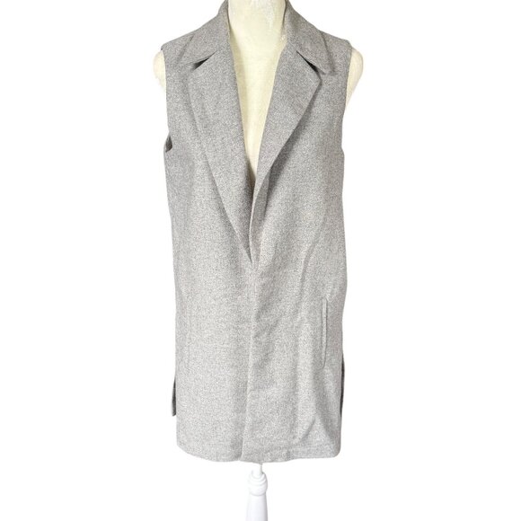 The Savile Row Co gray sleeveless collared open cardigan sweater vest XS - Picture 1 of 9